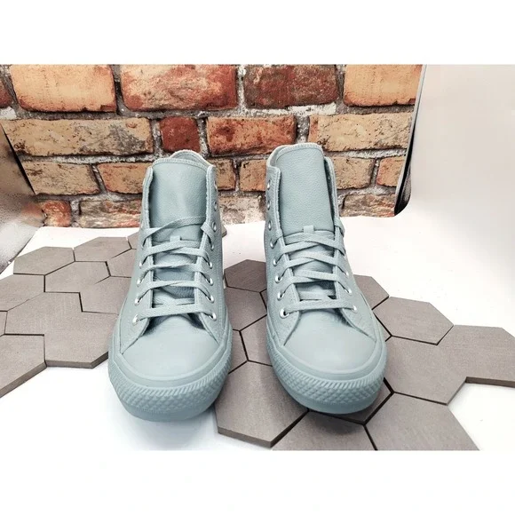 Converse Chuck CTAS Hi Leather Mountain Teal Mint Monochromatic Mens Sz 13 - Picture 8 of 16